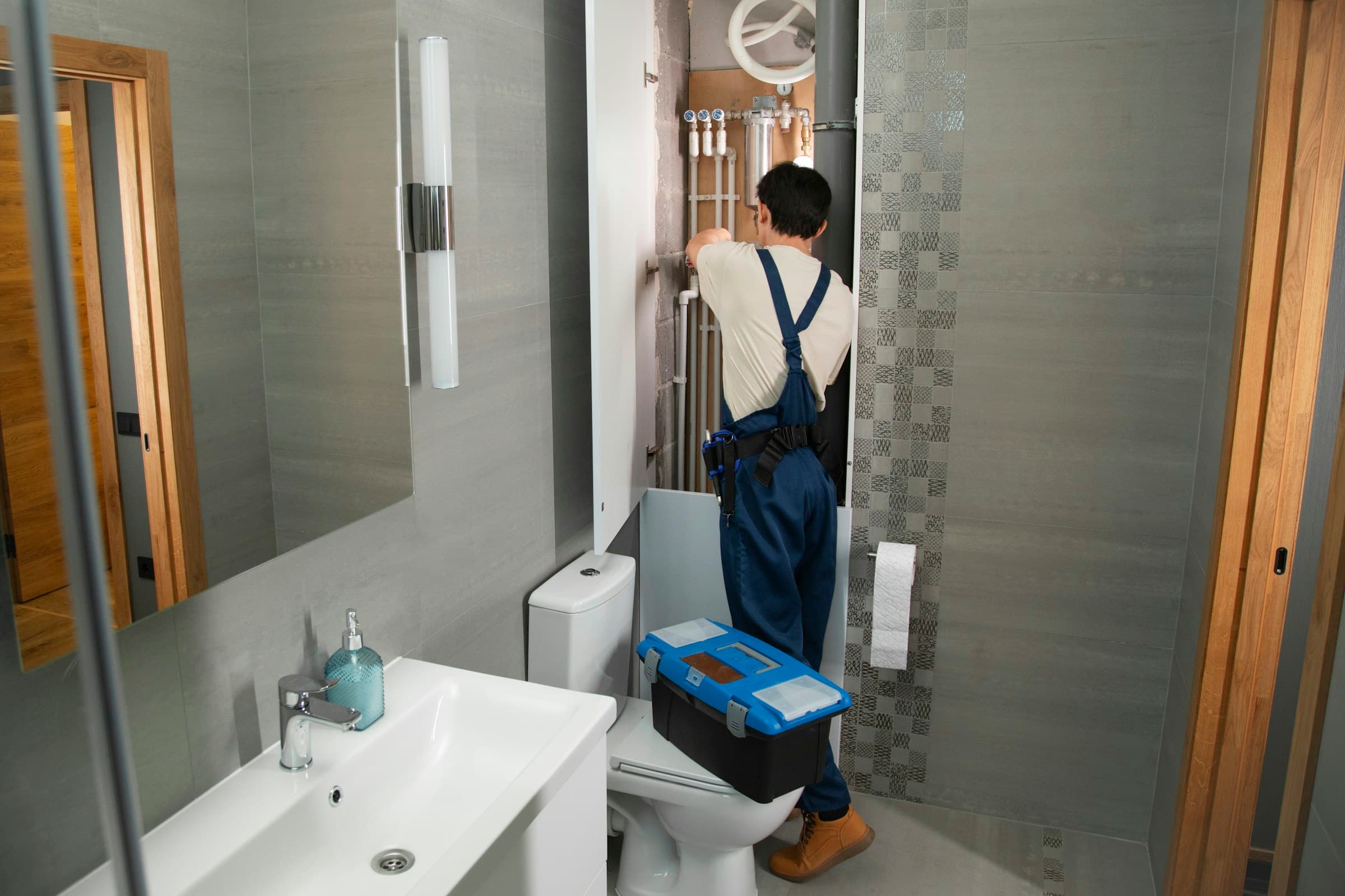 For plumbers business at work
